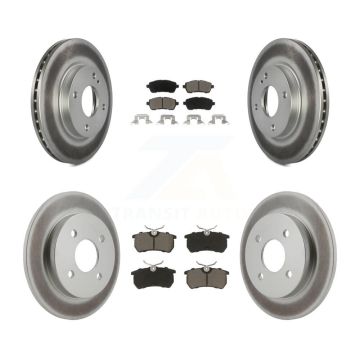 Front Rear Coated Disc Brake Rotors And Ceramic Pads Kit For Ford Fiesta KGC-100889