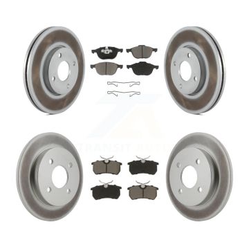Front Rear Coated Brake Rotor & Ceramic Pad Kit For 2005-2007 Ford Focus Disc rear brakes KGC-100890