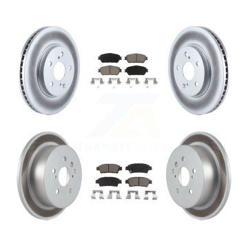 Front Rear Coated Disc Brake Rotors And Ceramic Pads Kit For 2004-2010 Toyota Sienna KGC-100892