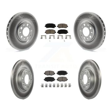 Front Rear Coated Disc Brake Rotors And Ceramic Pads Kit For Chrysler 200 KGC-100894