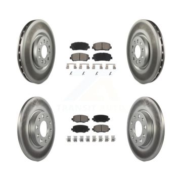 Front Rear Coated Disc Brake Rotors And Ceramic Pads Kit For Chrysler 200 KGC-100895