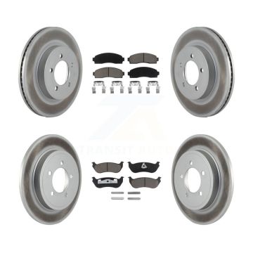 Front Rear Coated Disc Brake Rotors Ceramic Pad Kit For Ford Explorer Mercury Mountaineer KGC-100896