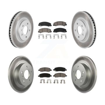 Front Rear Coated Disc Brake Rotors And Ceramic Pads Kit For Buick Lucerne KGC-100897