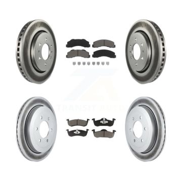 Front Rear Coated Disc Brake Rotors Ceramic Pad Kit For Ford Expedition Lincoln Navigator KGC-100898