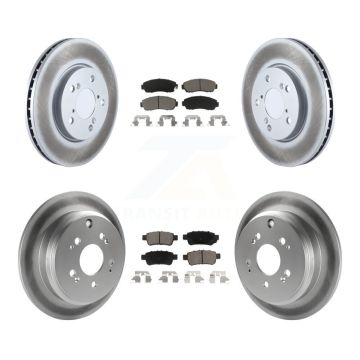 Front Rear Coated Disc Brake Rotors And Ceramic Pads Kit For 2005-2010 Honda Odyssey KGC-100899