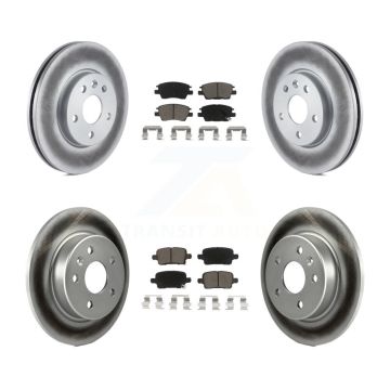 Front Rear Coated Disc Brake Rotor & Ceramic Pad Kit For Chevrolet Cruze Bolt EV Volt EUV KGC-100901