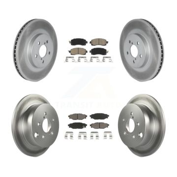 Front Rear Coated Disc Brake Rotors And Ceramic Pads Kit For Subaru Crosstrek Impreza KGC-100906