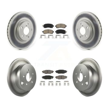 Front Rear Coated Disc Brake Rotors And Ceramic Pads Kit For Subaru Impreza KGC-100907