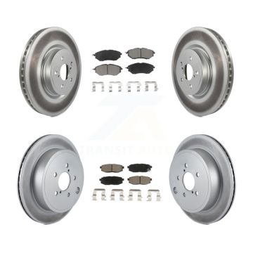 Front Rear Coated Disc Brake Rotors And Ceramic Pads Kit For Subaru Outback Legacy KGC-100912