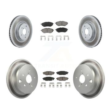 Front Rear Coated Disc Brake Rotors And Ceramic Pads Kit For Subaru WRX KGC-100913
