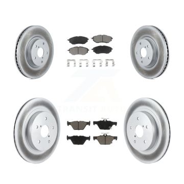 Front Rear Coated Disc Brake Rotors And Ceramic Pads Kit For Subaru Outback WRX Legacy KGC-100914