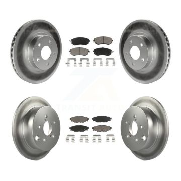 Front Rear Coated Disc Brake Rotors And Ceramic Pads Kit For Subaru Impreza KGC-100915