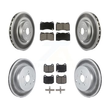 Front Rear Coated Disc Brake Rotors And Ceramic Pads Kit For Subaru Impreza WRX STI KGC-100922