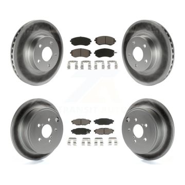 Front Rear Coated Disc Brake Rotors And Ceramic Pads Kit For Subaru Impreza KGC-100923