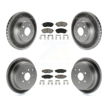 Front Rear Coated Disc Brake Rotors And Ceramic Pads Kit For Subaru Impreza KGC-100931