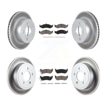 Front Rear Coated Disc Brake Rotors Ceramic Pad Kit For Jeep Wrangler TJ rear brakes KGC-100932