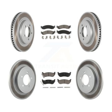 Front Rear Coated Disc Brake Rotor & Ceramic Pad Kit For Ford Explorer Sport Trac Mercury KGC-100933