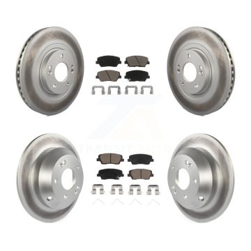 Front Rear Coated Disc Brake Rotor Ceramic Pad Kit For Kia Sorento Hyundai Santa Fe Sport KGC-100941