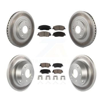 Front Rear Coated Disc Brake Rotors And Ceramic Pads Kit For Hyundai Santa Fe XL KGC-100942