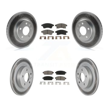 Front Rear Coated Disc Brake Rotors And Ceramic Pads Kit For 2012-2013 Buick Verano KGC-100944