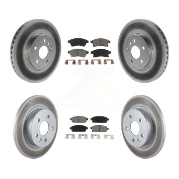 Front Rear Coated Disc Brake Rotors And Ceramic Pads Kit For 2013-2014 Chevrolet Sonic RS KGC-100945