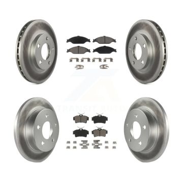 Front Rear Coated Disc Brake Rotors And Ceramic Pads Kit For Ford Mustang KGC-100947