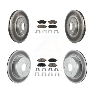 Front Rear Coated Brake Rotor Ceramic Pad Kit For INFINITI G37 EX35 G35 QX50 M35 EX37 G25 KGC-100948
