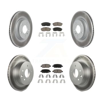 Front Rear Coated Brake Rotor Ceramic Pad Kit For INFINITI G35 With Single Piston Caliper KGC-100949