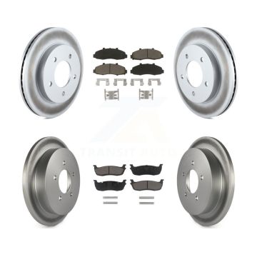 Front Rear Coated Disc Brake Rotors And Ceramic Pads Kit For Ford F-150 Heritage 4WD KGC-100952