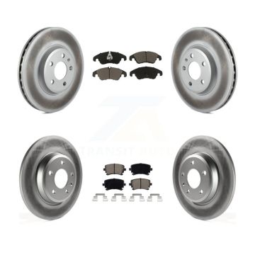 Front Rear Coated Disc Brake Rotors And Ceramic Pads Kit For 2013 Audi A4 allroad KGC-100954