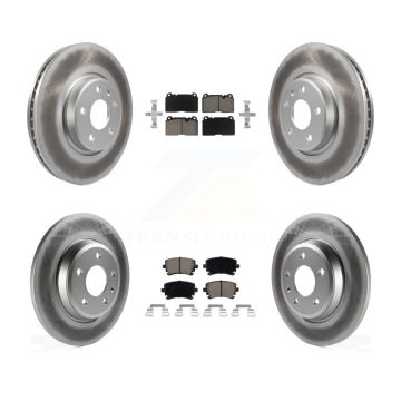 Front Rear Coated Disc Brake Rotors And Ceramic Pads Kit For 2016 Audi Q5 FLEX engine KGC-100955