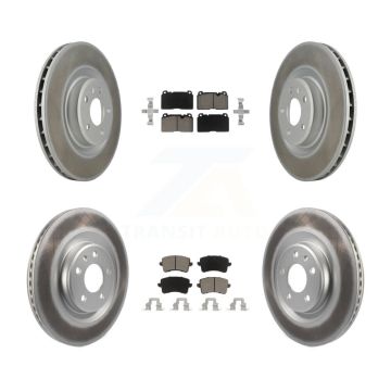 Front Rear Coated Disc Brake Rotors And Ceramic Pads Kit For Audi Q5 KGC-100956