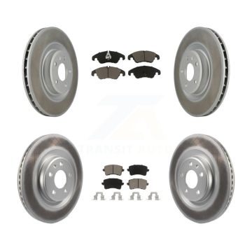 Front Rear Coated Disc Brake Rotors And Ceramic Pads Kit For Audi Q5 S4 S5 KGC-100957