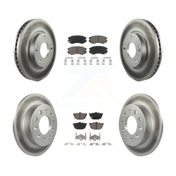 Front Rear Coated Disc Brake Rotors And Ceramic Pads Kit For Hyundai Tiburon KGC-100958