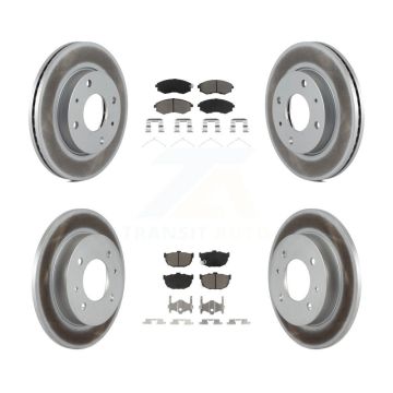 Front Rear Coated Disc Brake Rotors And Ceramic Pads Kit For Hyundai Elantra KGC-100959
