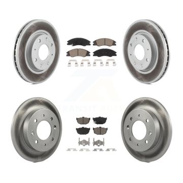 Front Rear Coated Disc Brake Rotors And Ceramic Pads Kit For Kia Spectra Spectra5 KGC-100960