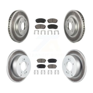 Front Rear Coated Disc Brake Rotors And Ceramic Pads Kit For 2007-2009 Kia Rondo KGC-100963