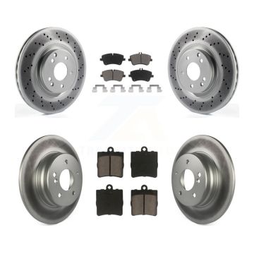 Front Rear Coated Brake Rotor Ceramic Pad Kit For Mercedes-Benz SLK280 With Sport Package KGC-100970