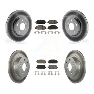 Front Rear Coated Disc Brake Rotors And Ceramic Pads Kit For 2016-2022 Honda HR-V KGC-100977