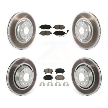 Front Rear Coated Disc Brake Rotors And Ceramic Pads Kit For Volkswagen GTI KGC-100979