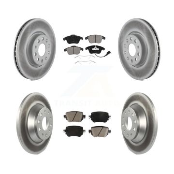 Front Rear Coated Disc Brake Rotors And Ceramic Pads Kit For 2016-2018 Audi Q3 Quattro KGC-100982
