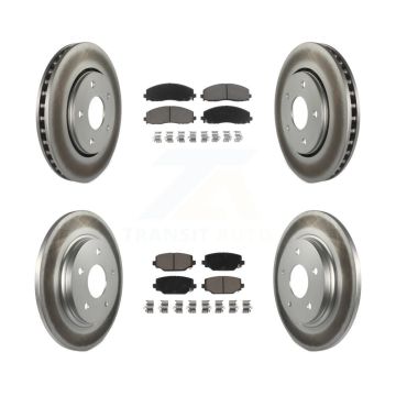 Front Rear Coated Disc Brake Rotors And Ceramic Pads Kit For Dodge Grand Caravan KGC-100988