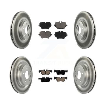 Front Rear Coated Brake Rotor & Ceramic Pad Kit For BMW X1 X2 Mini Cooper Countryman 228i KGC-100990