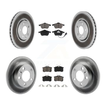 Front Rear Coated Disc Brake Rotors And Ceramic Pads Kit For Volkswagen Jetta Golf Beetle KGC-100997