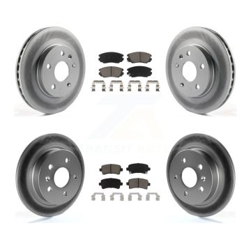 Front Rear Coated Disc Brake Rotors And Ceramic Pads Kit For Chevrolet Malibu Limited KGC-101002