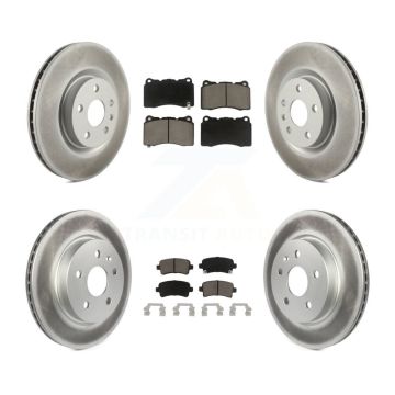Front Rear Coated Disc Brake Rotors And Ceramic Pads Kit For Cadillac XTS KGC-101003