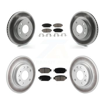 Front Rear Coated Disc Brake Rotors And Ceramic Pads Kit For 2019-2022 Mazda CX-3 FWD KGC-101004