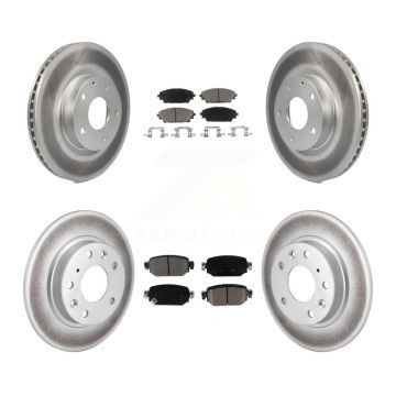 Front Rear Coated Disc Brake Rotors And Ceramic Pads Kit For 2019-2022 Mazda CX-3 AWD KGC-101005