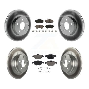 Front Rear Coated Disc Brake Rotors And Ceramic Pads Kit For Mercedes-Benz C250 C230 KGC-101008