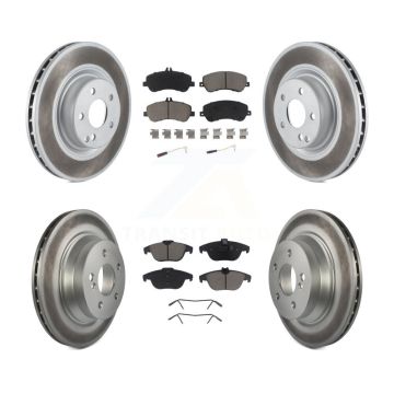 Front Rear Coated Disc Brake Rotors And Ceramic Pads Kit For Mercedes-Benz GLK350 GLK250 KGC-101012